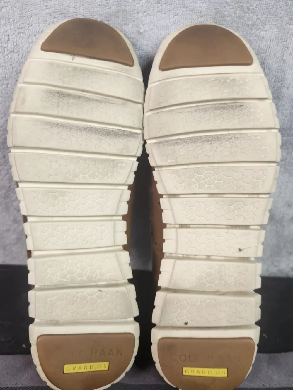 Cole Haan Tan Leather Wingtip Oxfords with White Sole